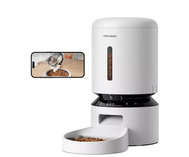 Розумна годівниця PETLIBRO Granary Camera Monitoring Feeder 5L White  для собак і котів з камерою